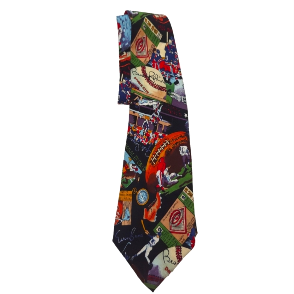 NICOLE MILLER Vintage 90s Men's Novelty Sports Tie ~ EUC